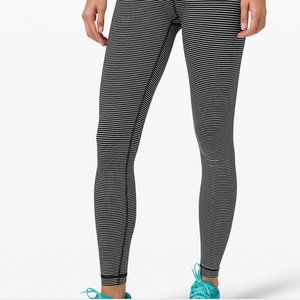 Lululemon Wunder Under Pant 28” Black White 12